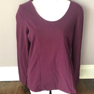 Like New Tahari Stretchy Fitted Top, Plum, M